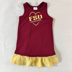 Florida State University Seminoles Razorback Tee Dress, FSU, Garnet, Gold, 3T